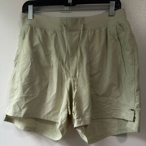 Lululemon Dewy Green Yellow License Top Train Shorts